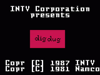 Dig Dug title screen for Intellivision